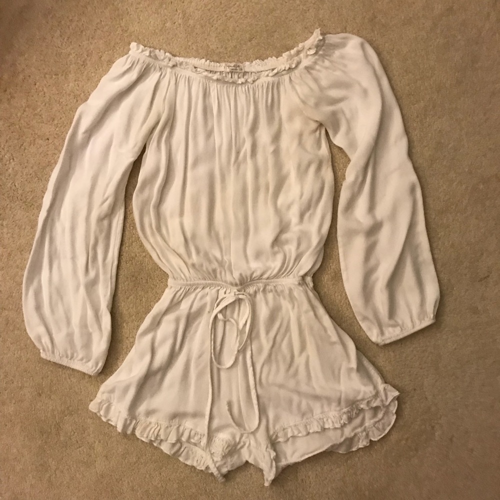 brandy melville off shoulder white romper
